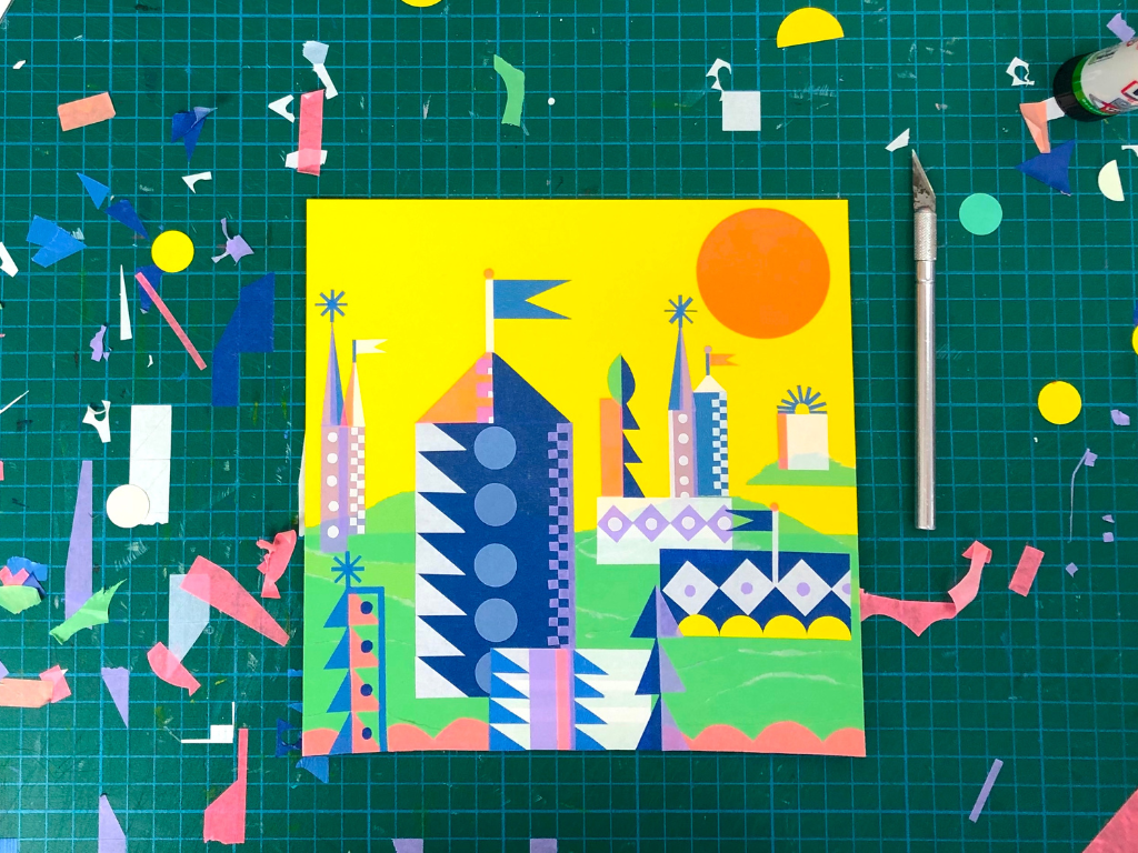 Create your own imagined landscape with collage club