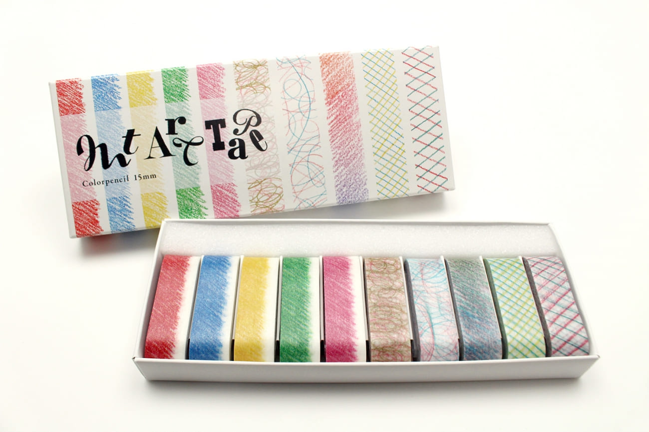 mt fab - Art Tape Coloured Pencils - 15mm Washi Tape Set of 10