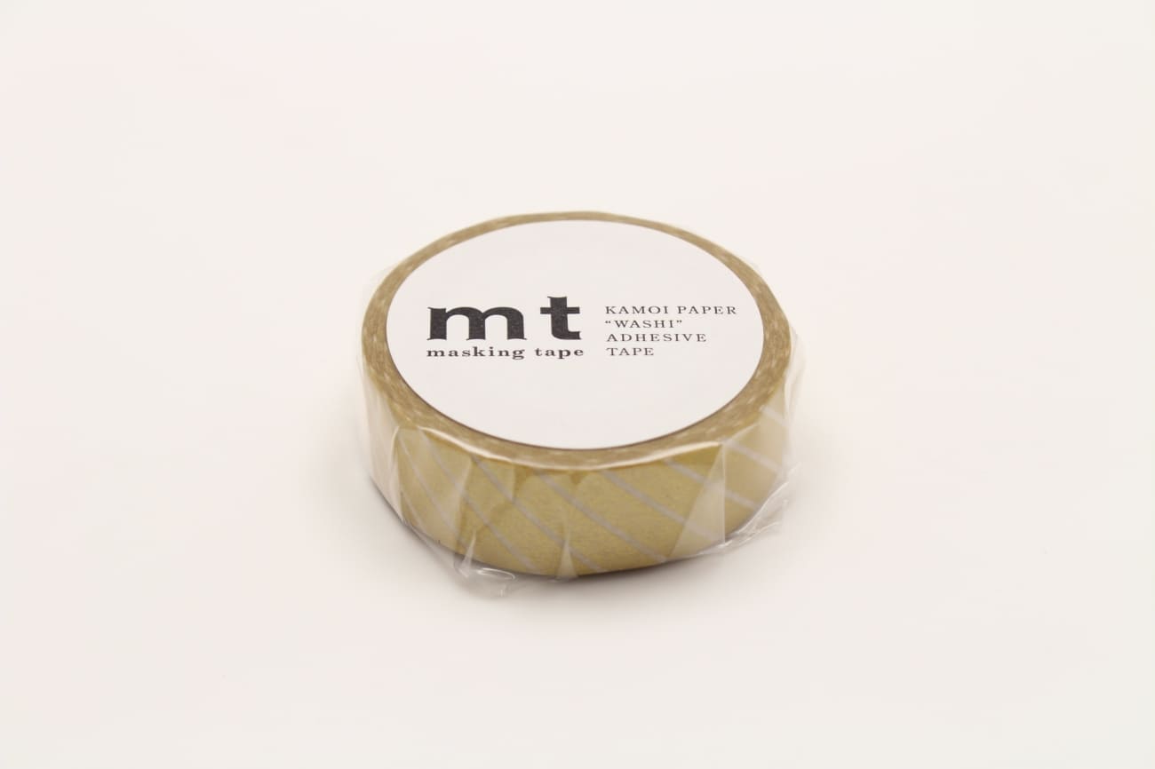 mt Basic - Stripe Gold - 15mm Washi Tape