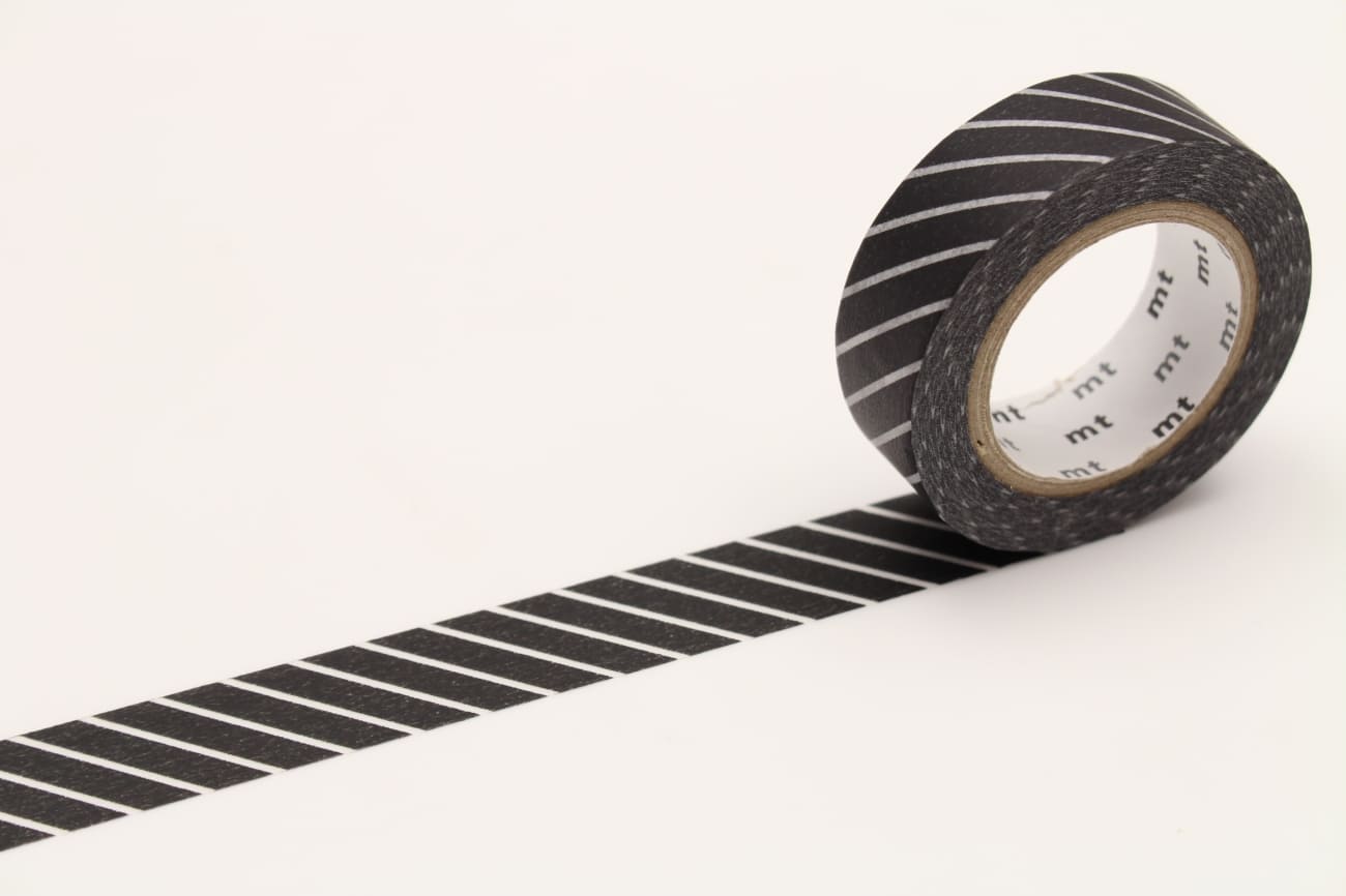 mt Basic - Stripe Black - 15mm Washi Tape