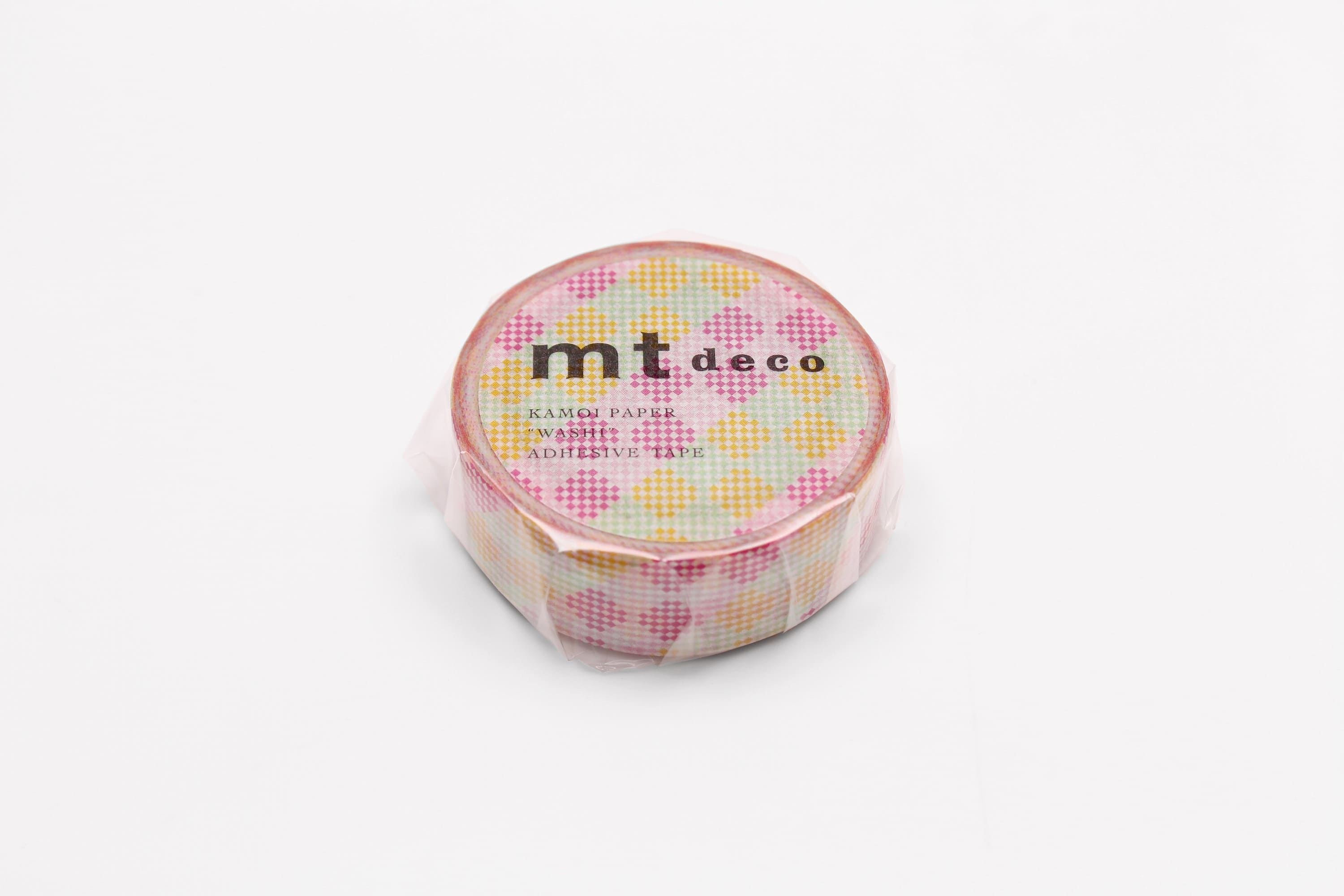 mt Basic - Checkers Stripe Pink - 15mm Washi Tape