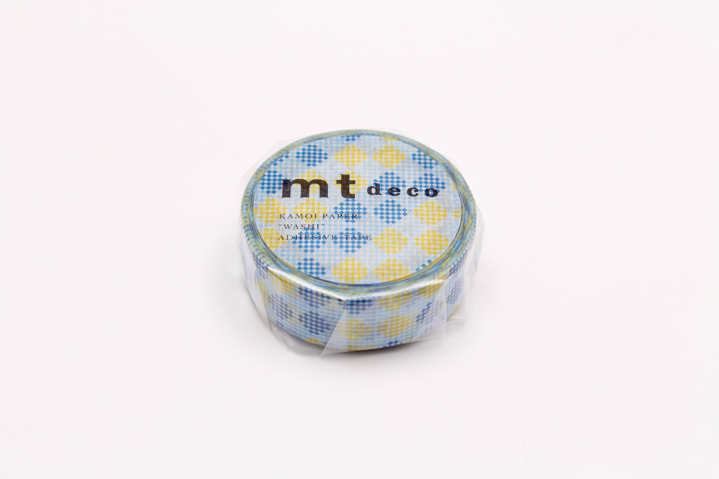mt Basic - Checkers Stripe Blue - 15mm Washi Tape