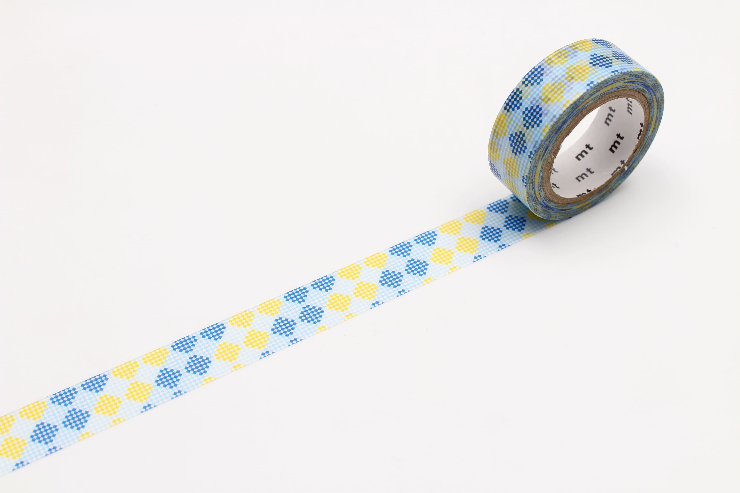 mt Basic - Checkers Stripe Blue - 15mm Washi Tape