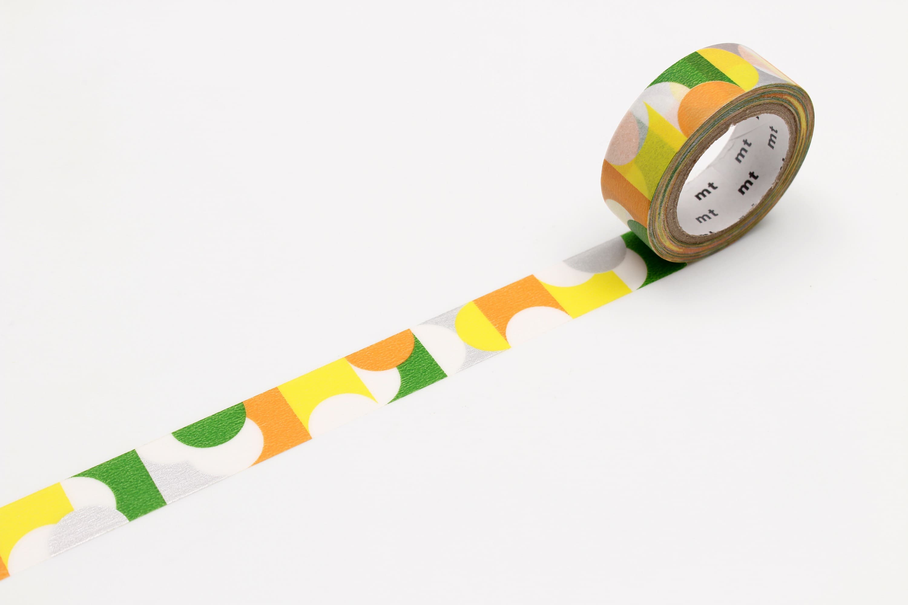 mt Basic - Half Circle Yellow Green - 15mm Washi Tape