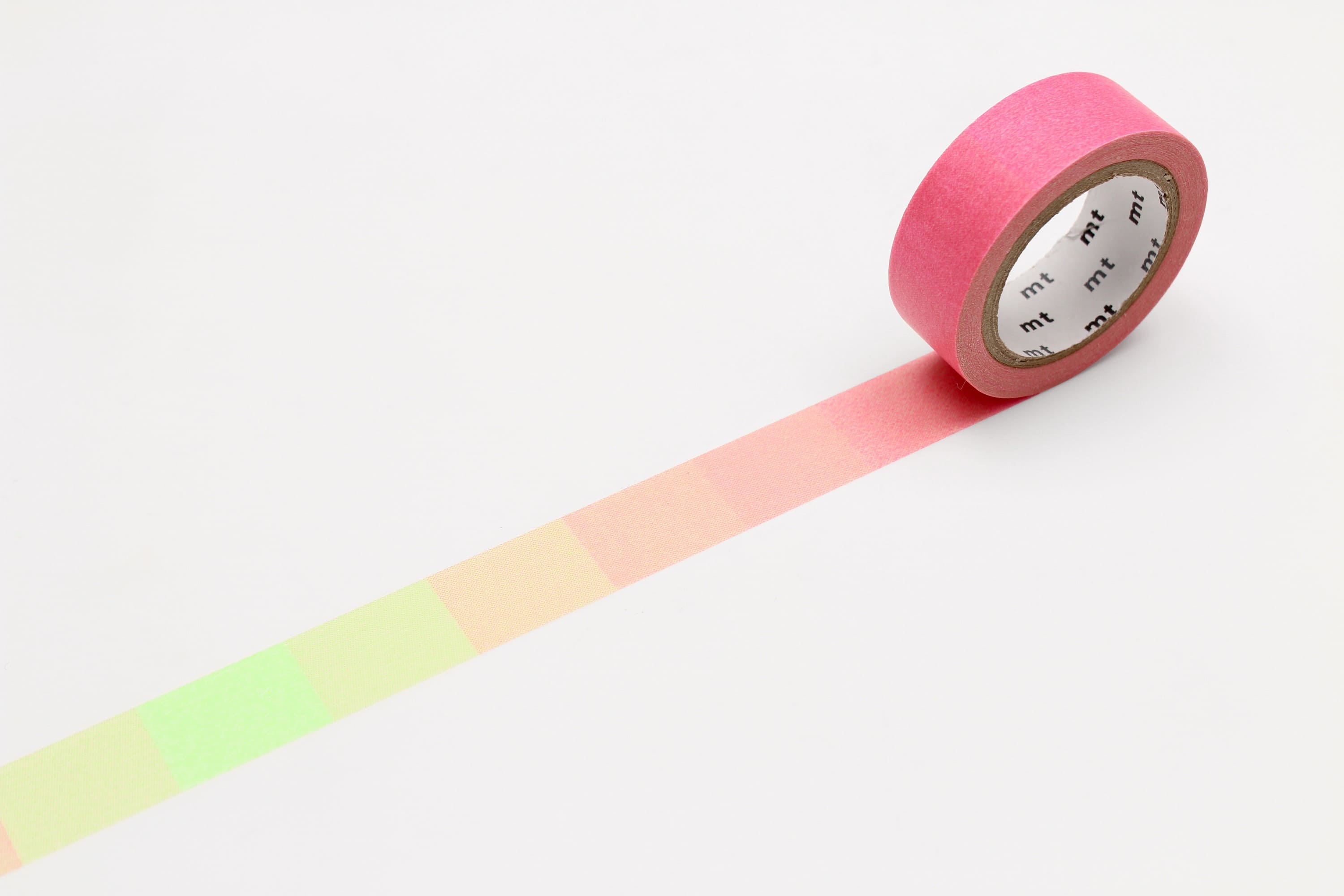 mt Basic - Fluorescent Gradiation Pink x Green - 15mm Washi Tape