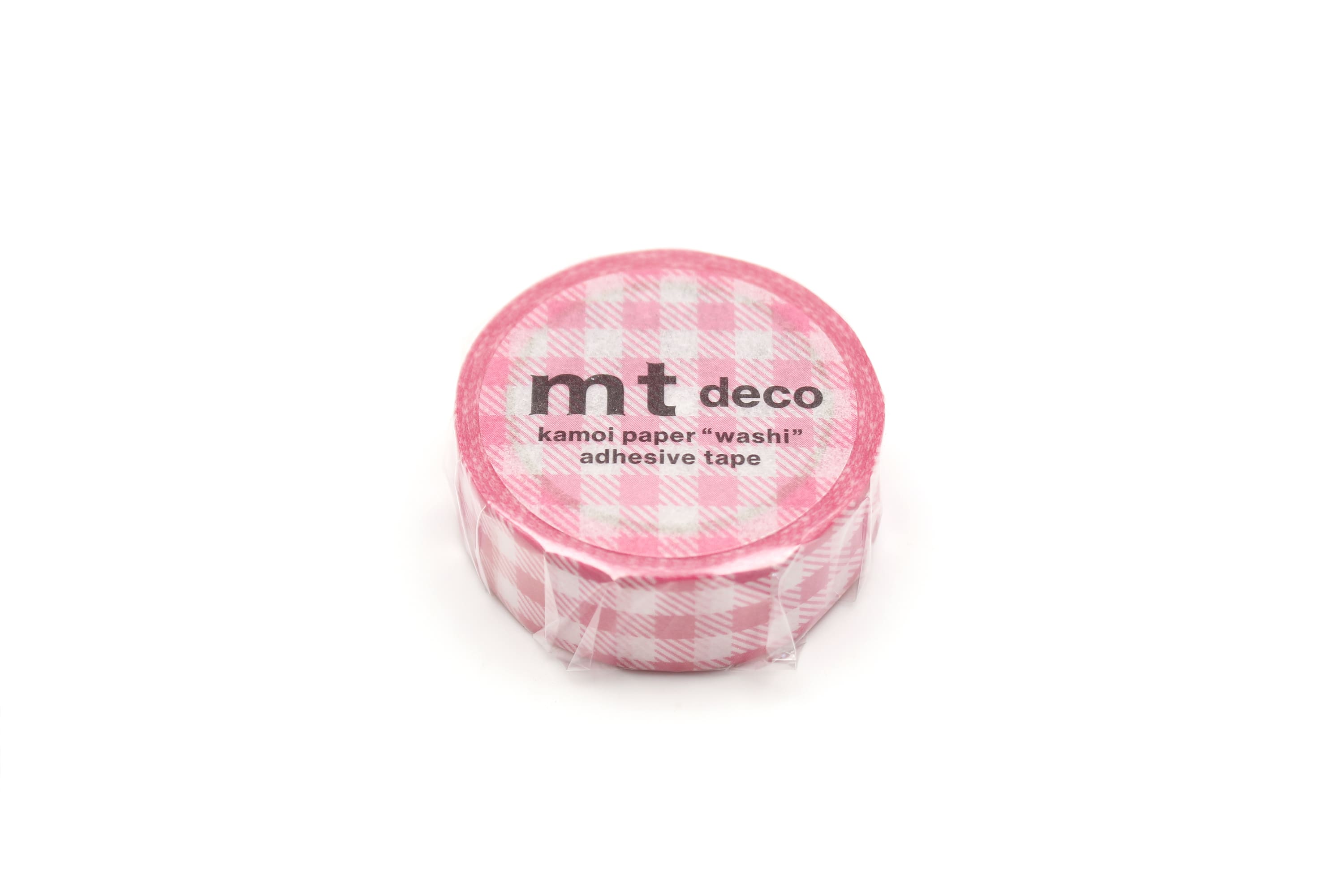 mt Basic - Stripe Checkered Pink - 15mm Washi Tape