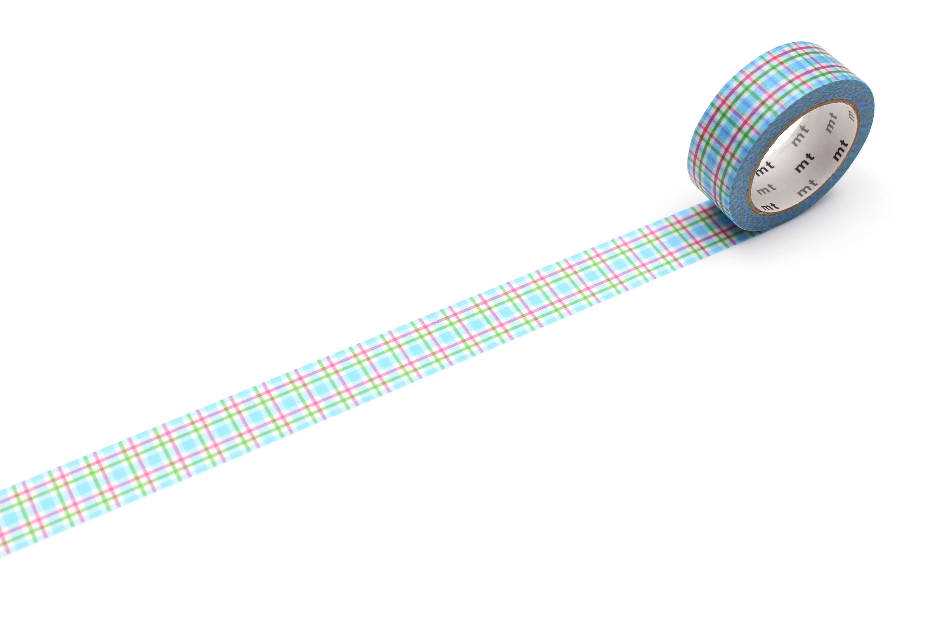 mt Basic - Colourful Checkered Blue- 15mm Washi Tape