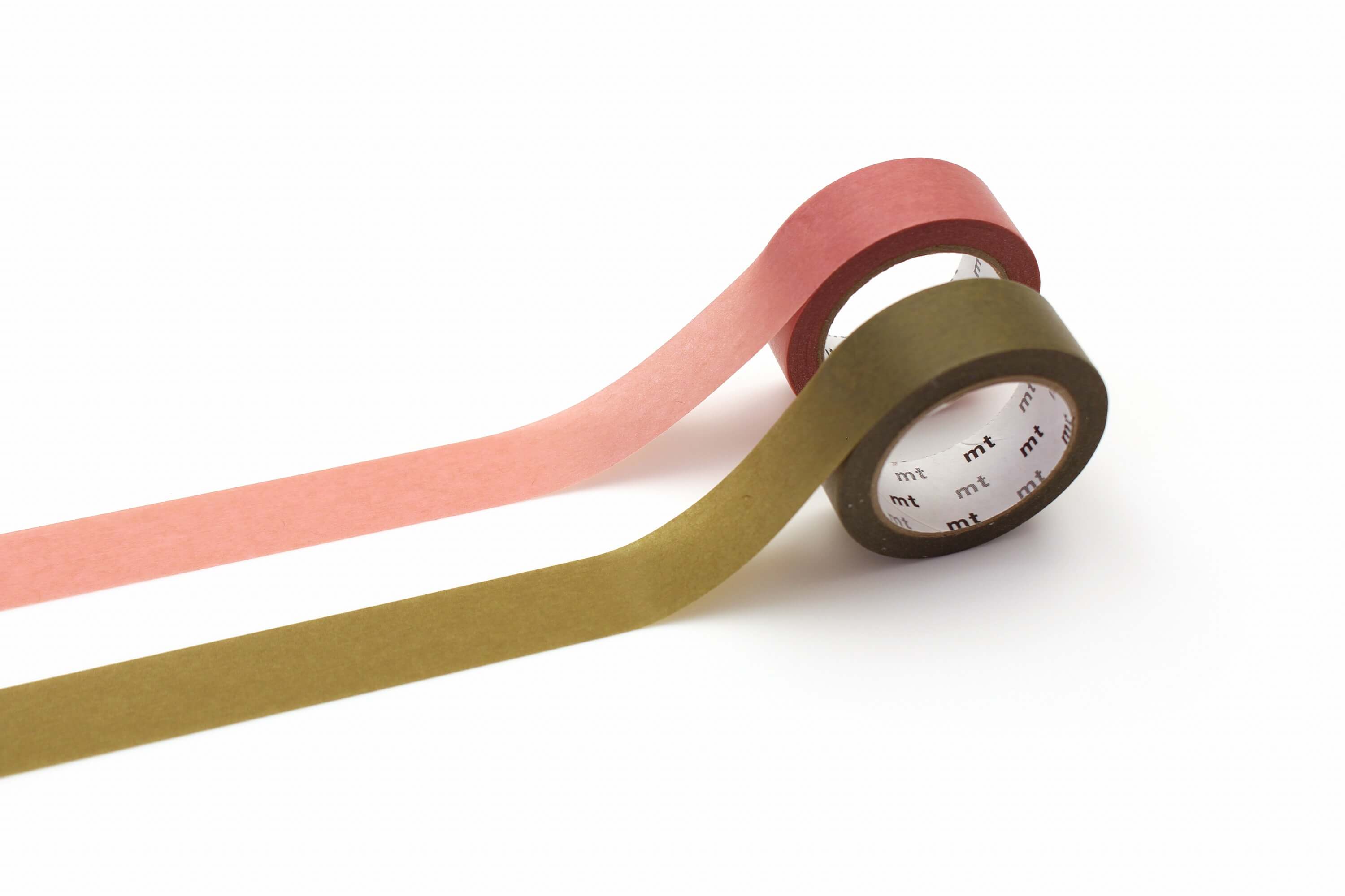 mt Upcycle – Rose Pink × Uguisu – 15mm Washi Tape – Set of Two
