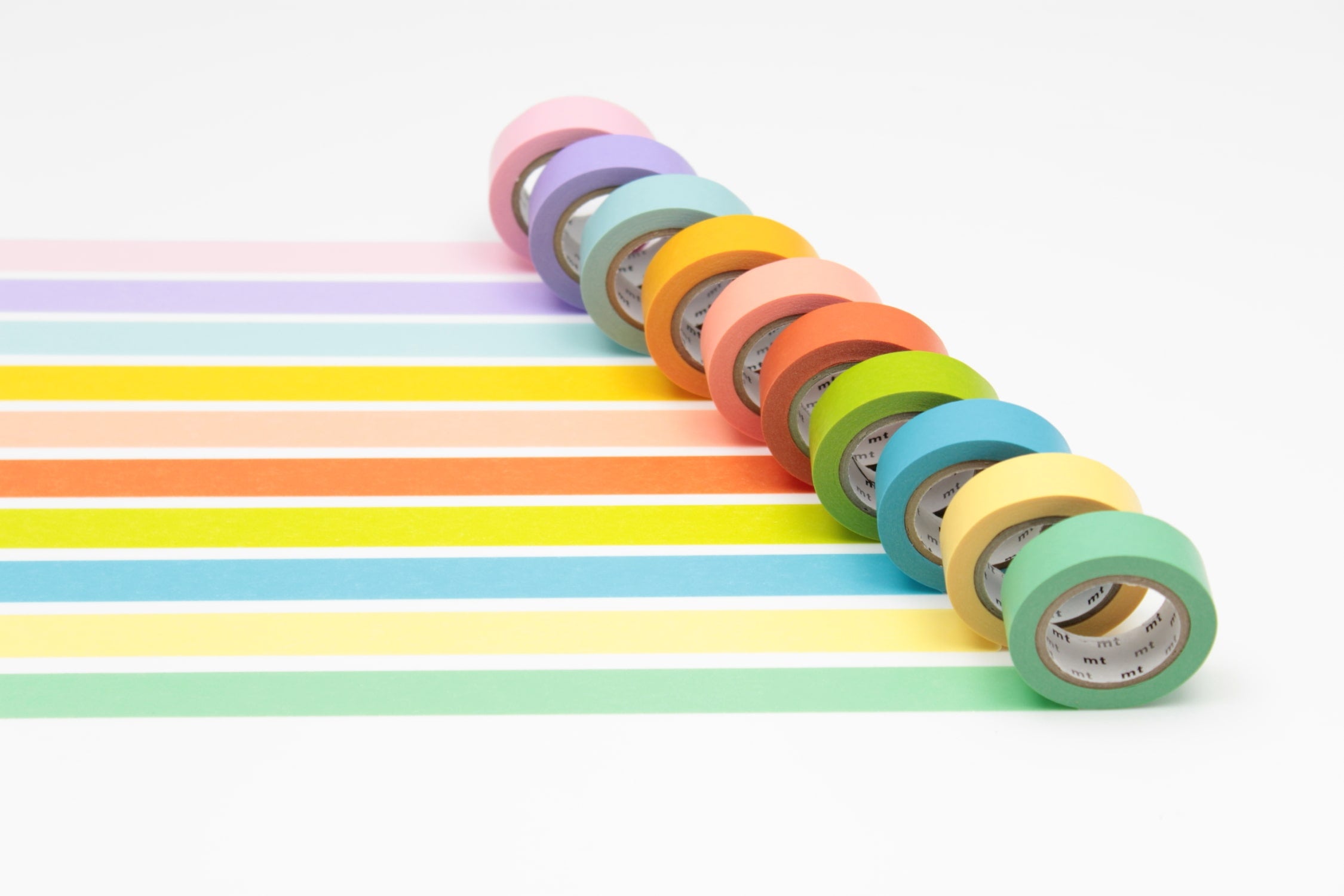 mt Basic - 10P Light Colour - Box of 10 - 15mm Washi Tape