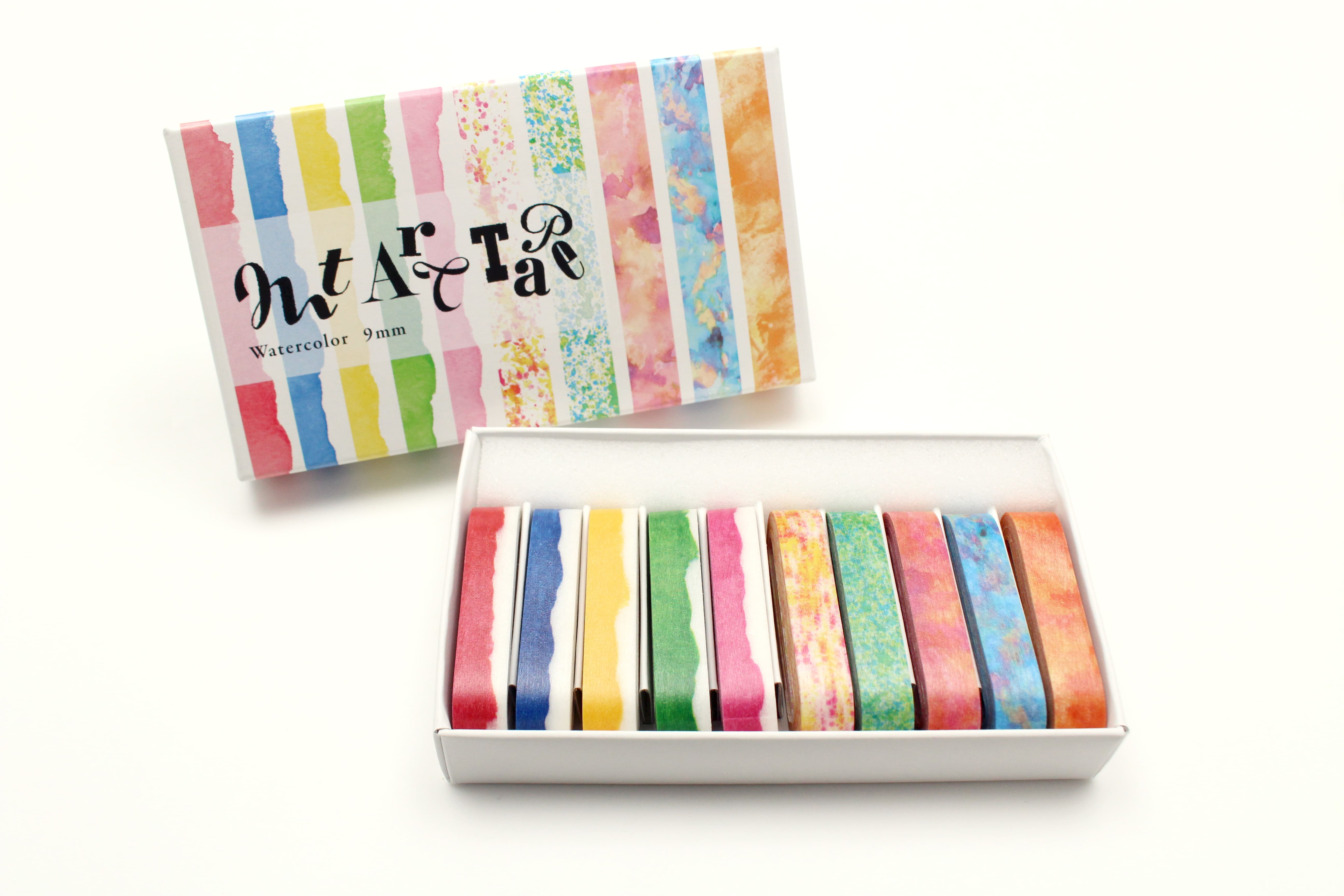 mt fab - Art Tape Watercolours - 9mm Washi Tape Set of 10