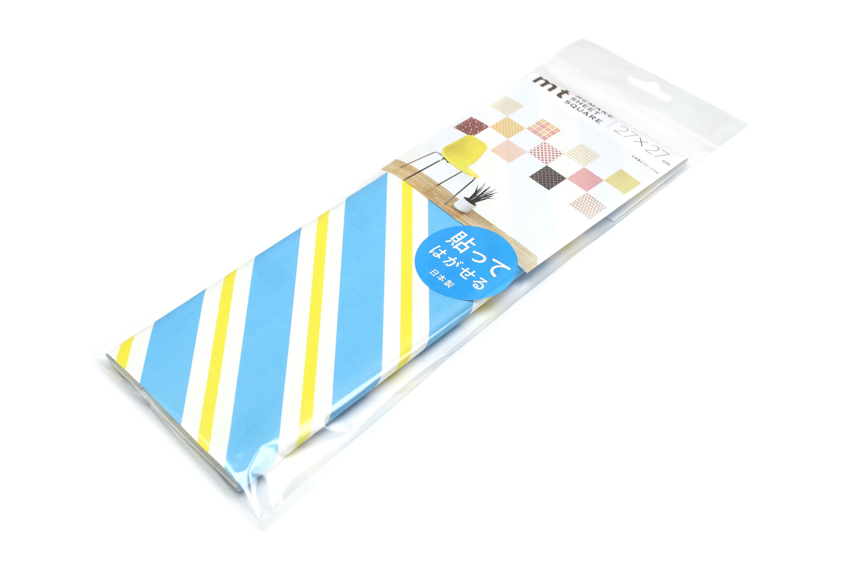 mt CASA - Stripe Light Blue x Yellow - 270mm Remake Sheet Square