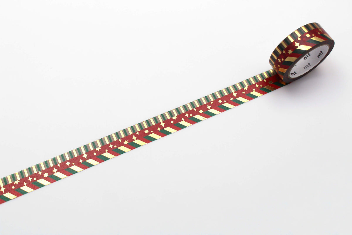 mt Christmas Foil Stamping - Happy Colour Pattern - 15mm Washi Tape