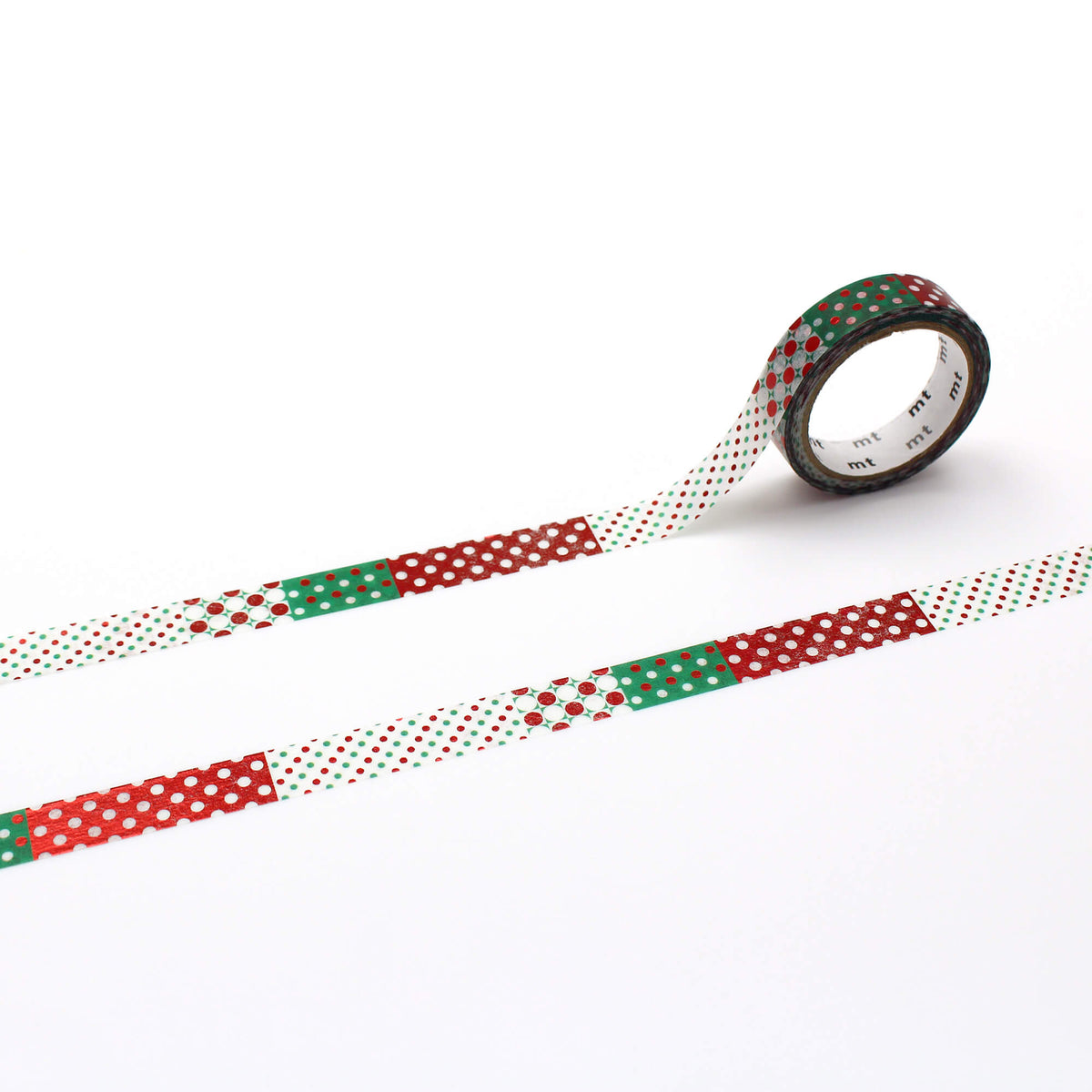 mt Christmas Foil Stamping - Christmas Colour Dots - 10mm Washi Tape