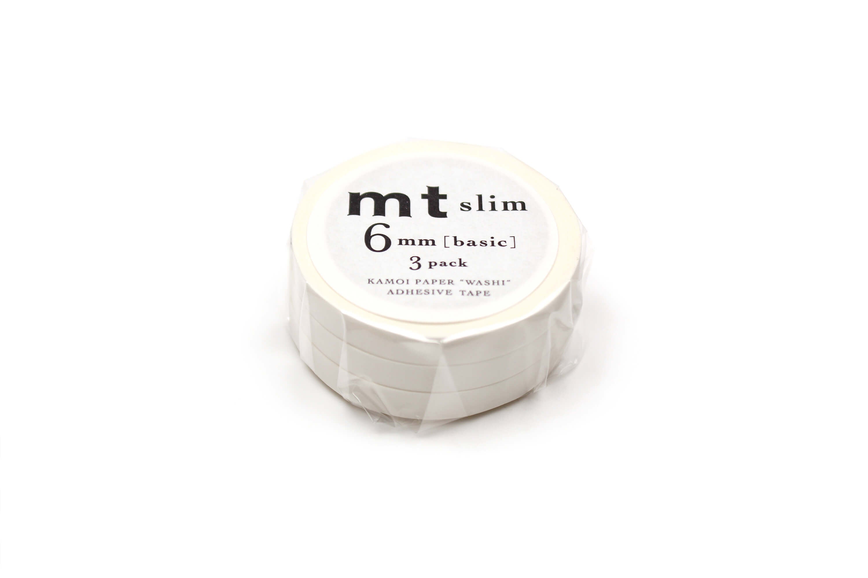 mt Basic - Matte White - 3 rolls of 6mm Washi Tape