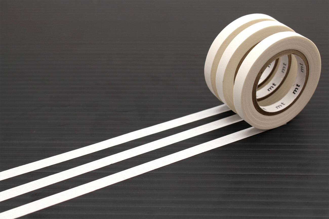mt Basic - Matte White - 3 rolls of 6mm Washi Tape