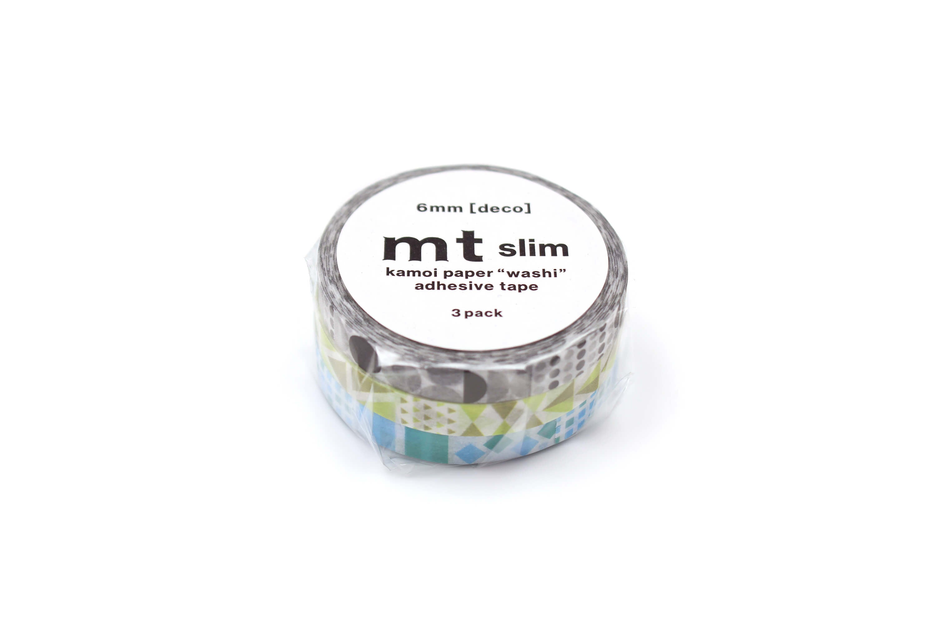 mt Basic - Slim Deco Geometric - 3 rolls Washi Tape