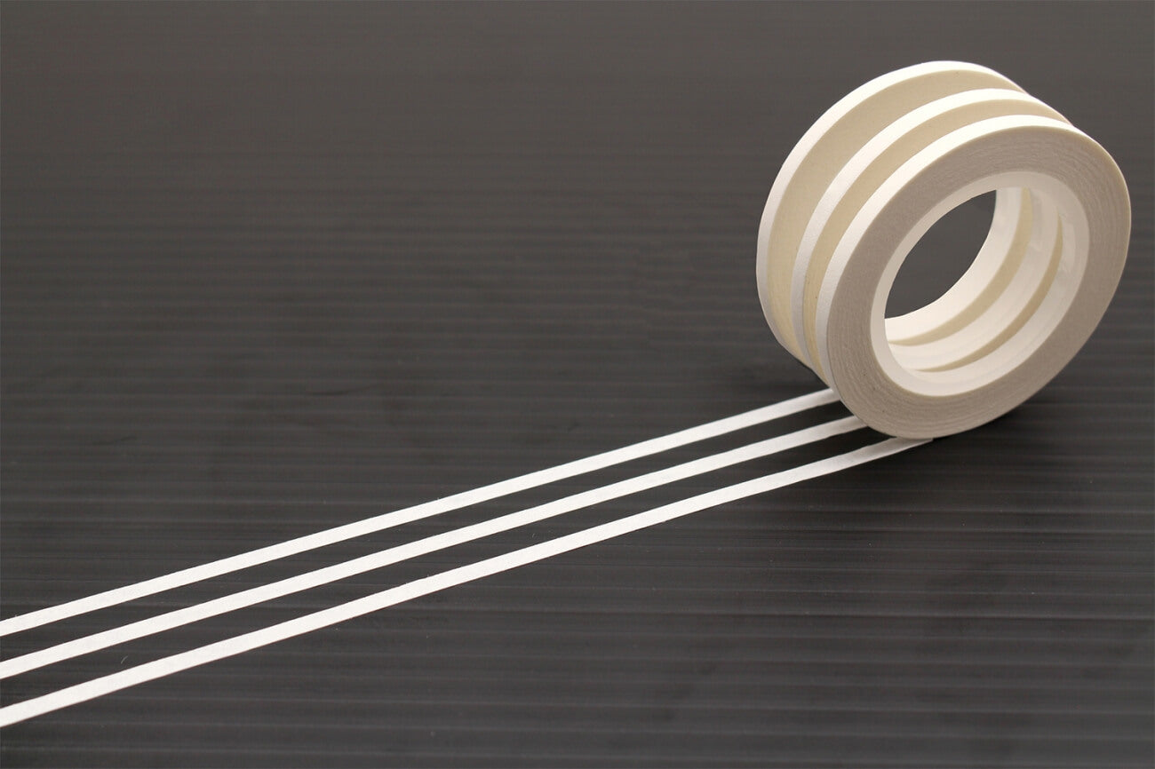 mt Basic - Slim Matte White - 3 rolls of 3mm Washi Tape