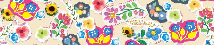 mt ex - Flower Sticker Collage - 30mm Washi Tape
