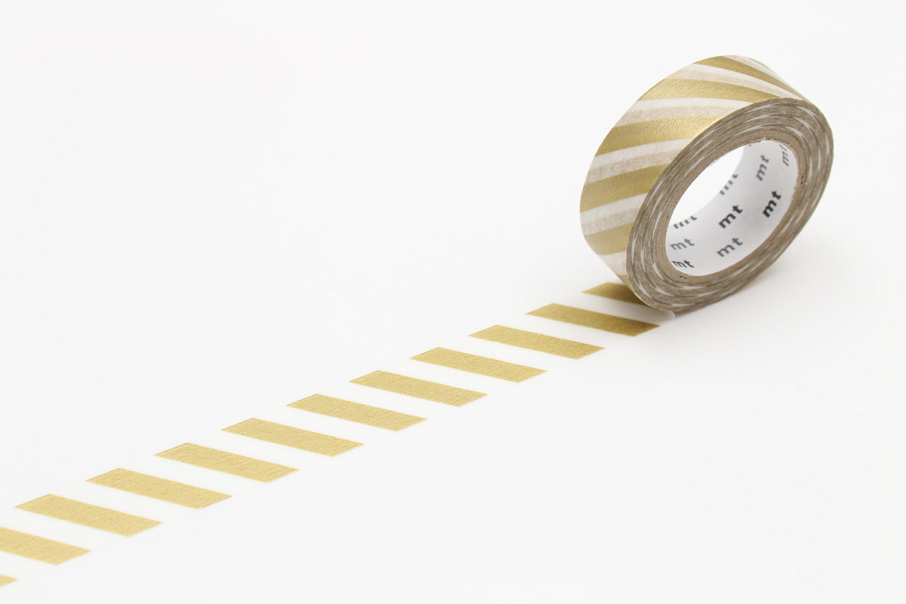 mt Basic - Stripe Gold 2 - 15mm Washi Tape