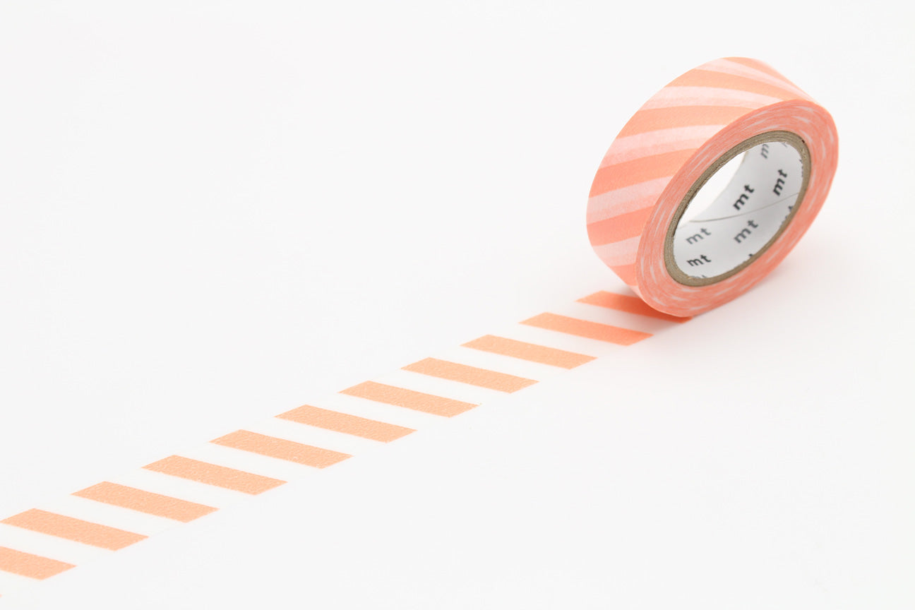 mt Basic - Stripe Salmon Pink - 15mm Washi Tape
