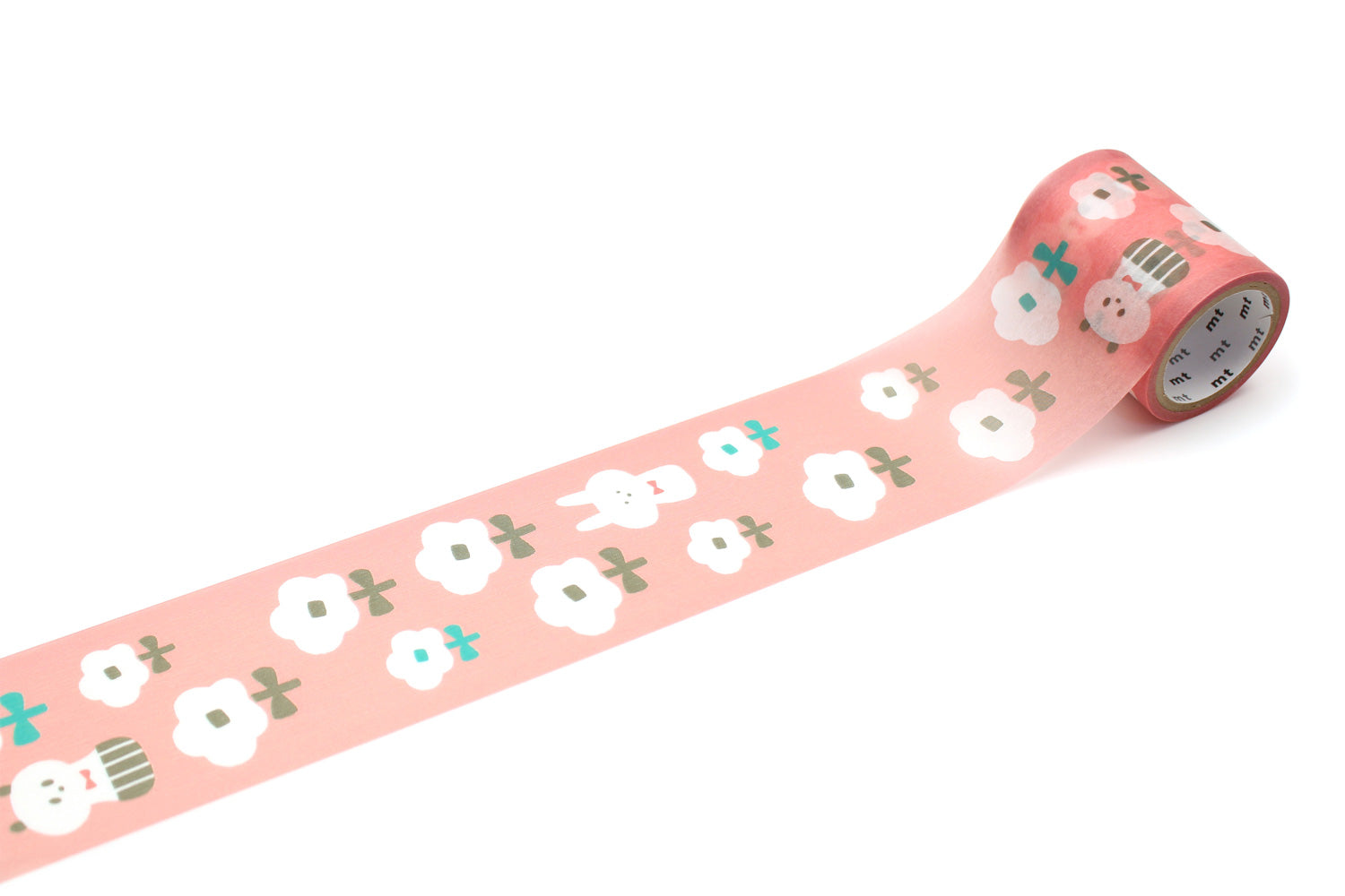 mt Pocket x Mizutama - Flower and Panda - 50mm Washi Tape