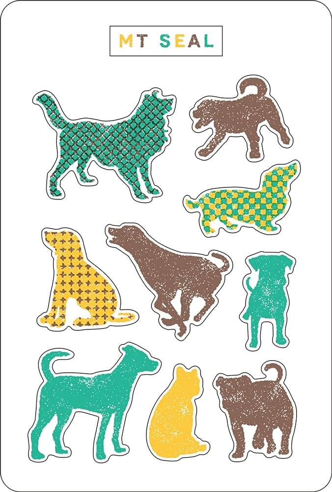 mt Seal - Silhouette Dog - Washi Tape Stickers