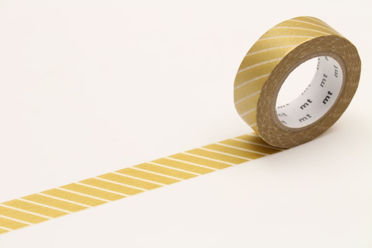 mt Basic - Stripe Gold - 15mm Washi Tape