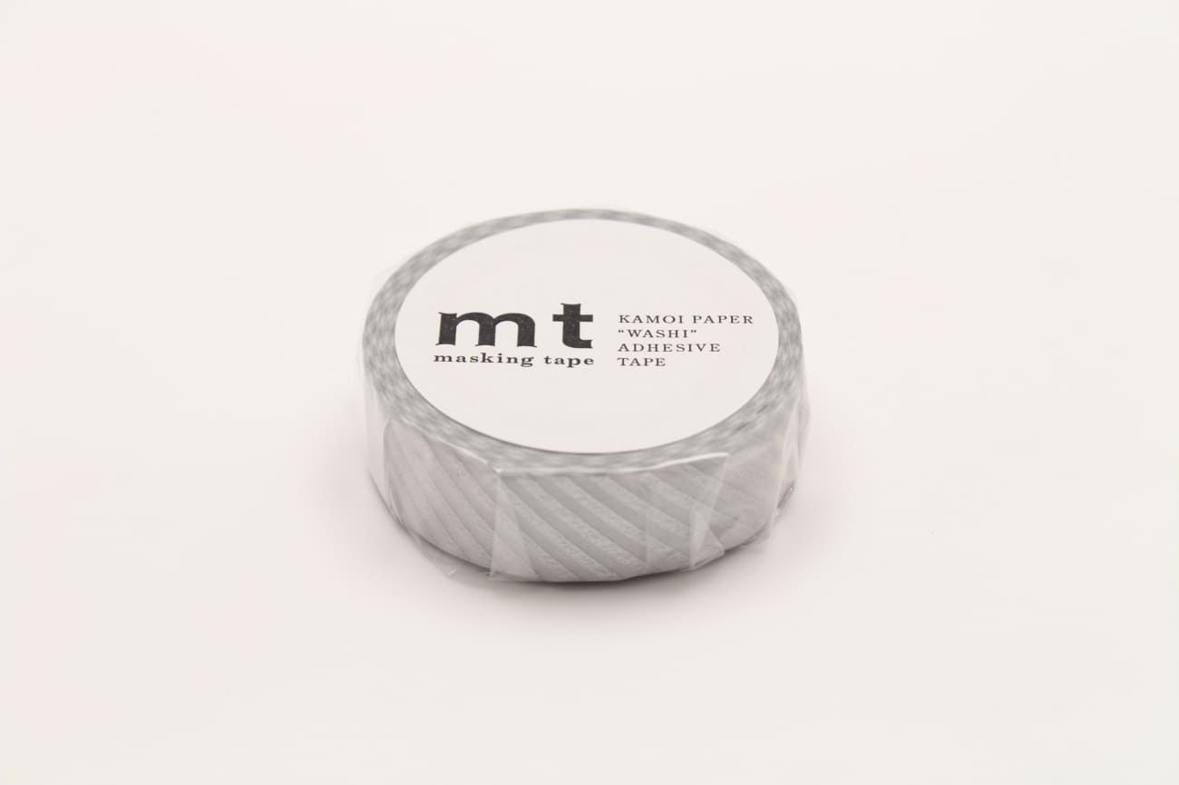 mt Basic - Stripe Silver - 15mm Washi Tape