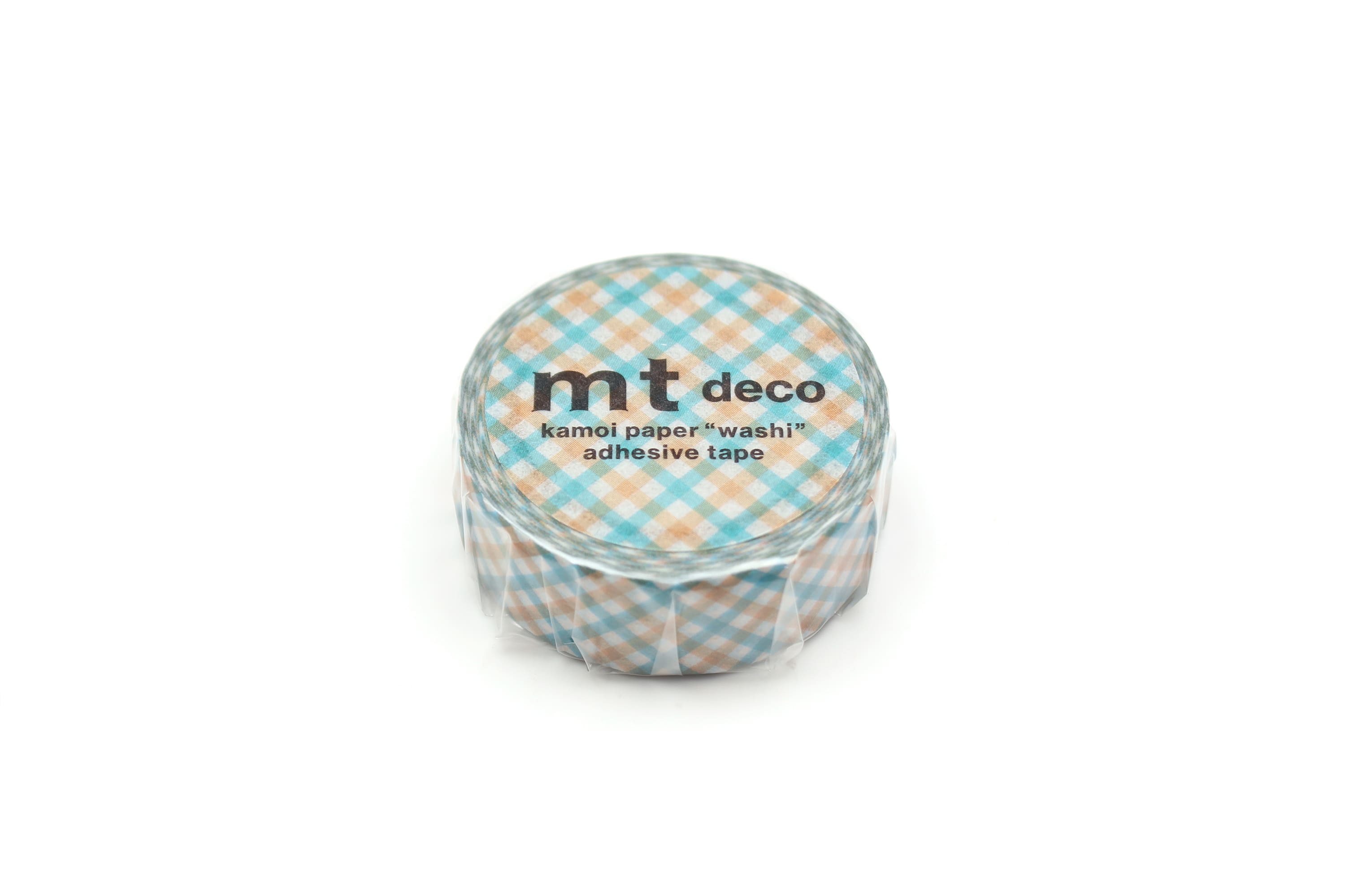 mt Basic - Overlap Checkered Orange- 15mm Washi Tape