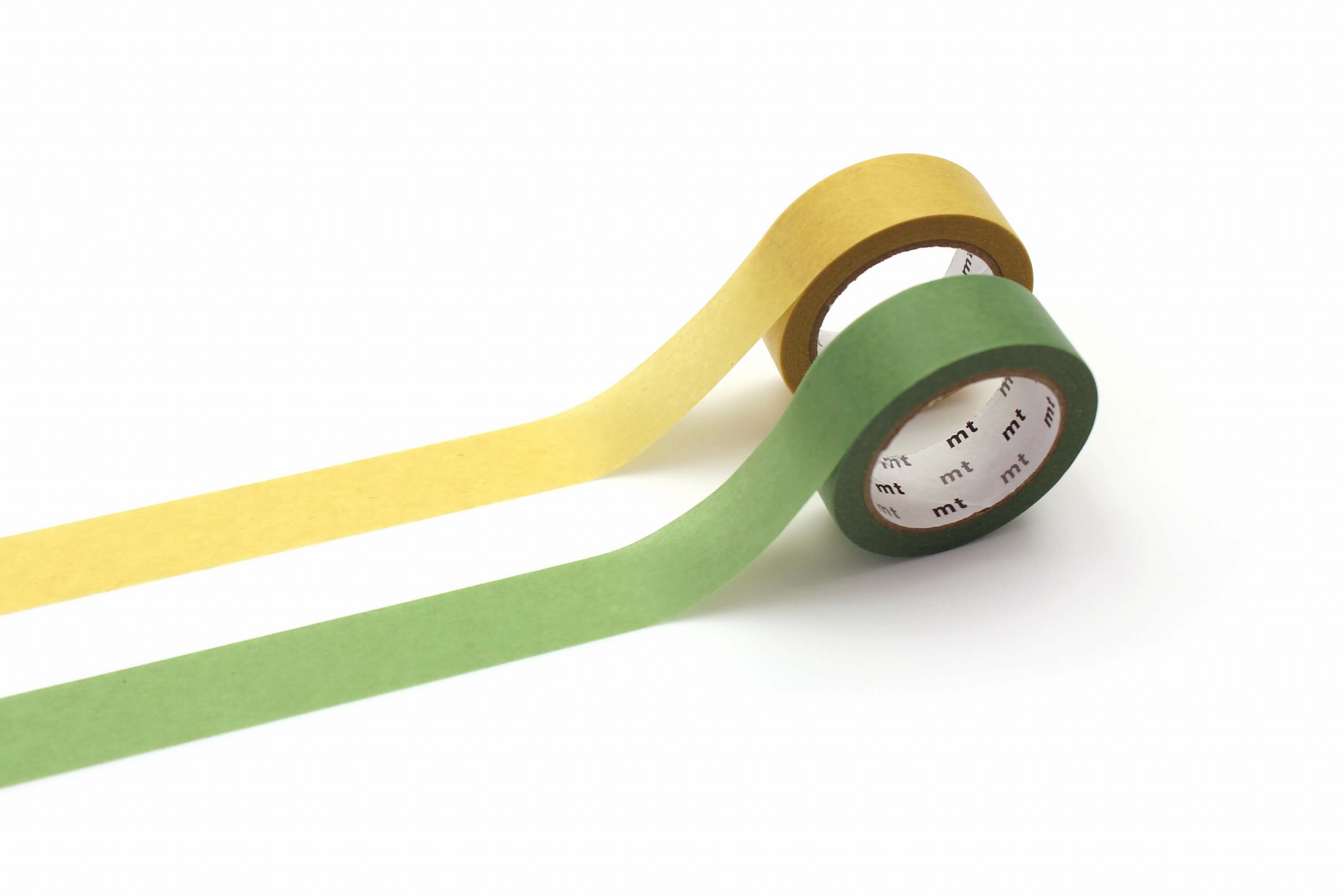 mt Upcycle – Pastel Lemon × Fresh Green – 15mm Washi Tape – Set of Two
