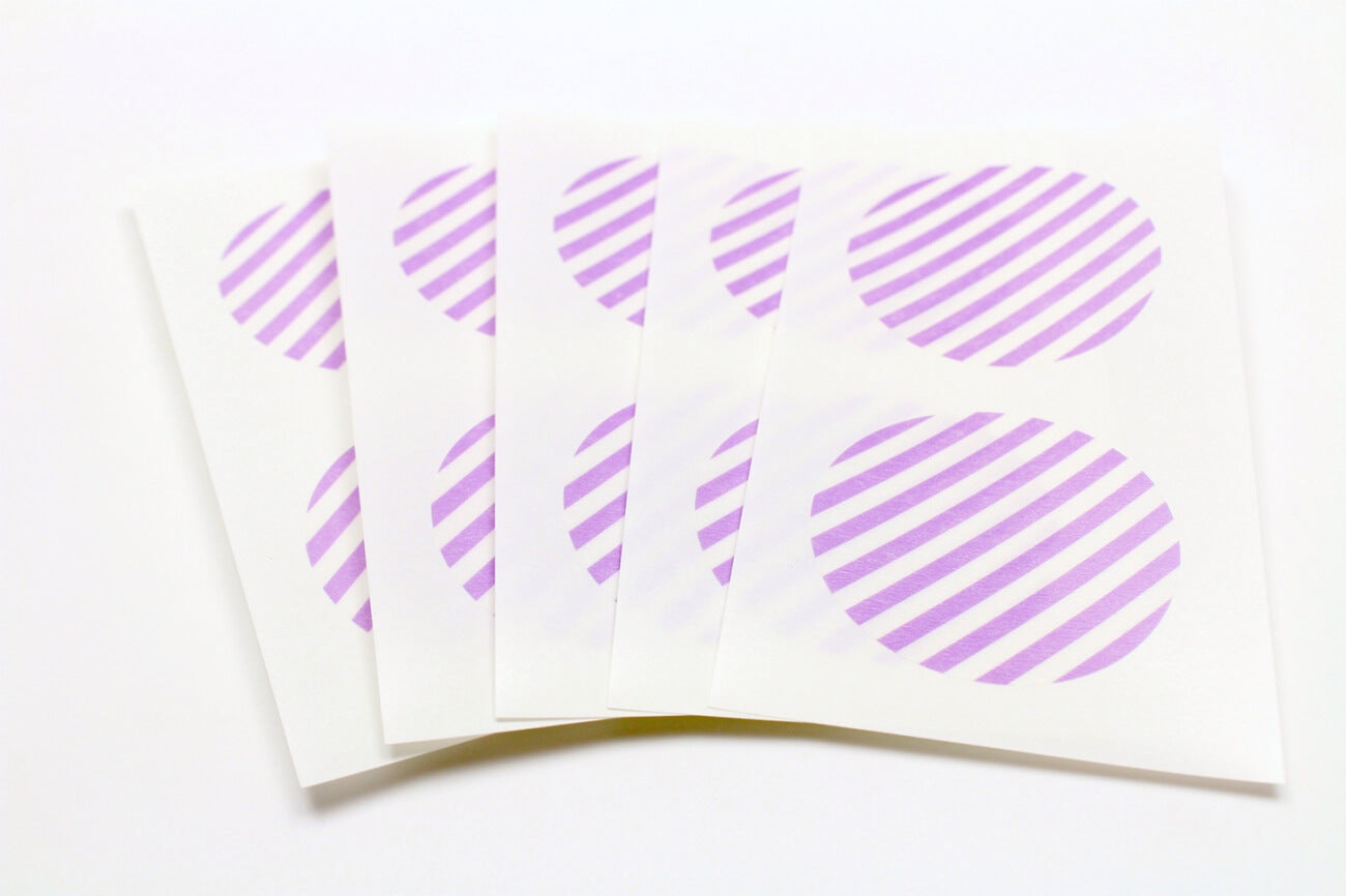 mt Seal - Stripe Lilac - 50mm Washi Tape Stickers