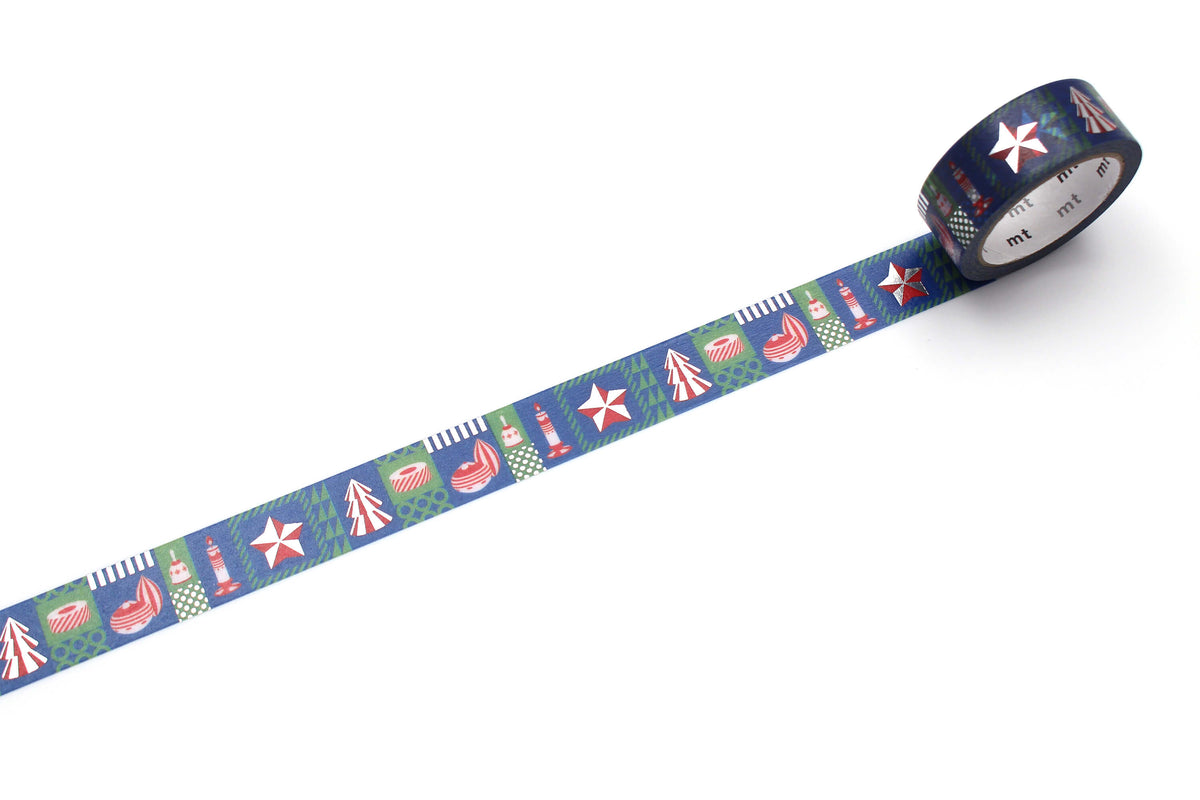 mt Christmas Foil Stamping - Christmas Geometry - 15mm Washi Tape