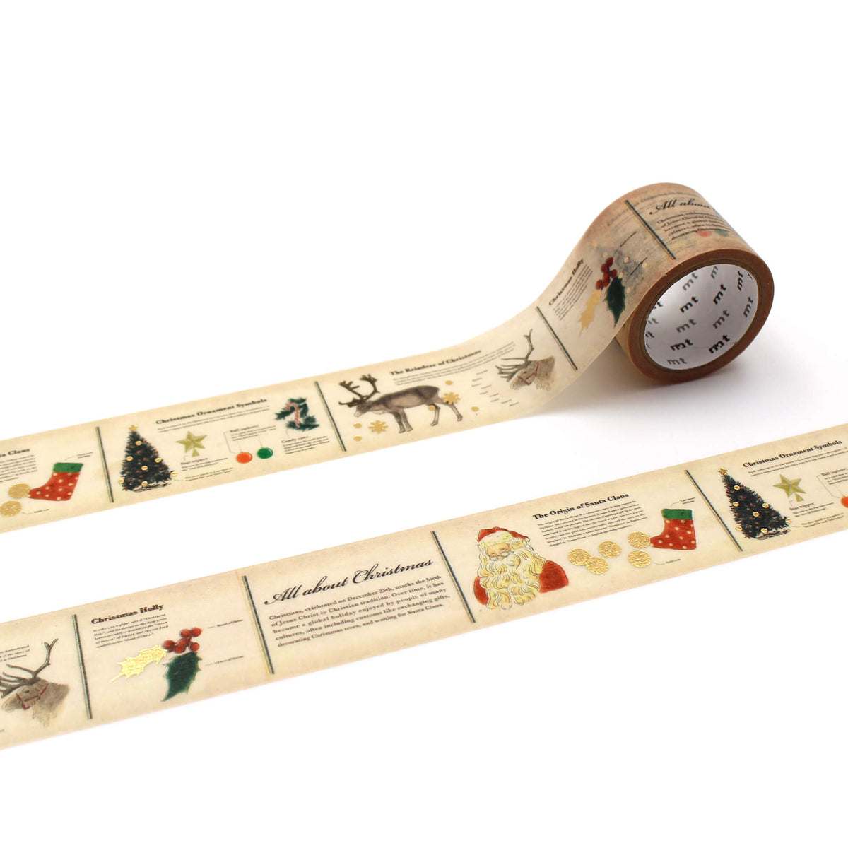 mt Christmas Foil Stamping - Encyclopedia Christmas - 30mm Washi Tape