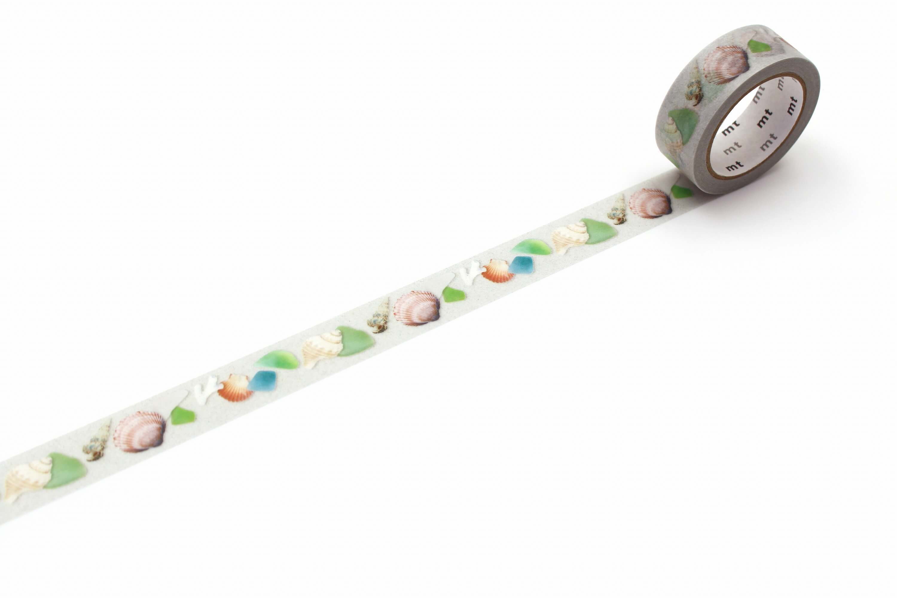 mt Ex - Sea Glass and Shells- 15mm Washi Tape