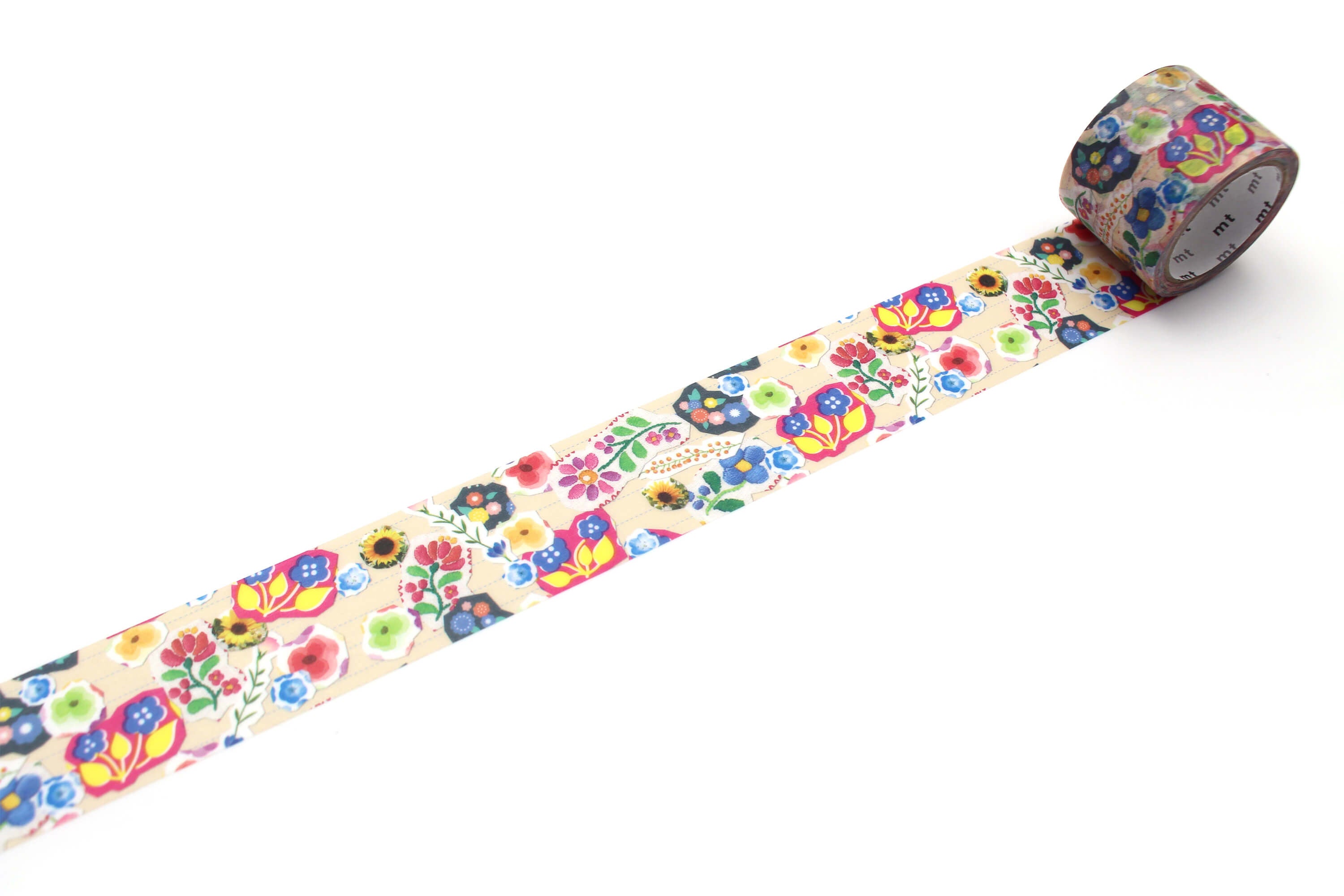 mt ex - Flower Sticker Collage - 30mm Washi Tape