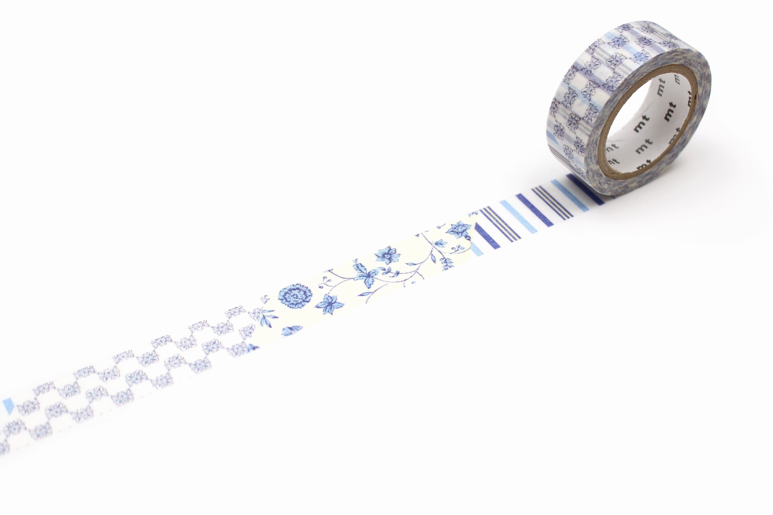 mt ex - Flower Dark Blue R - 15mm Washi Tape