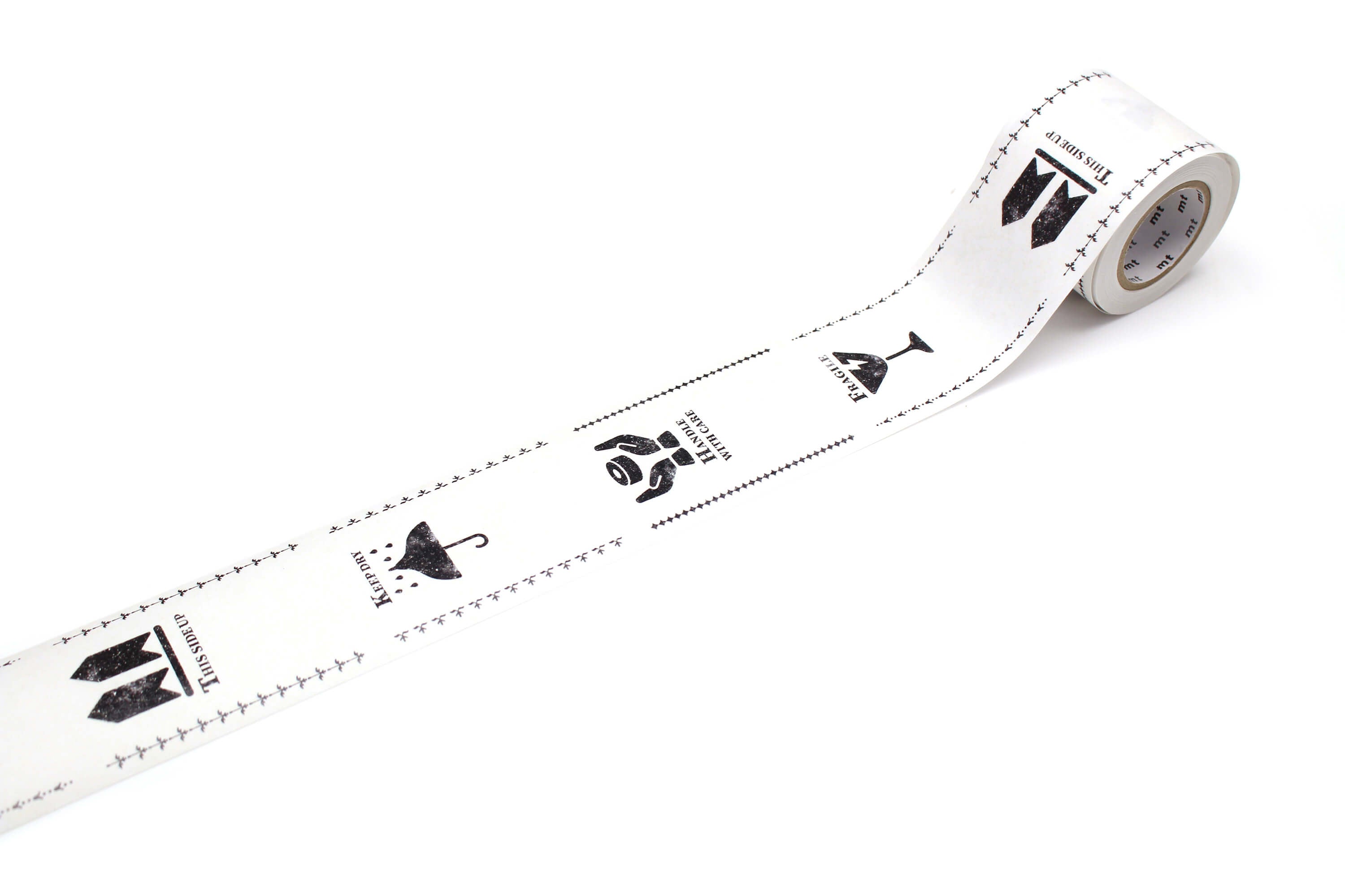 mt Water-Activated Adhesive Tape - Vintage Care Mark White - 45mm Kraft Paper Tape