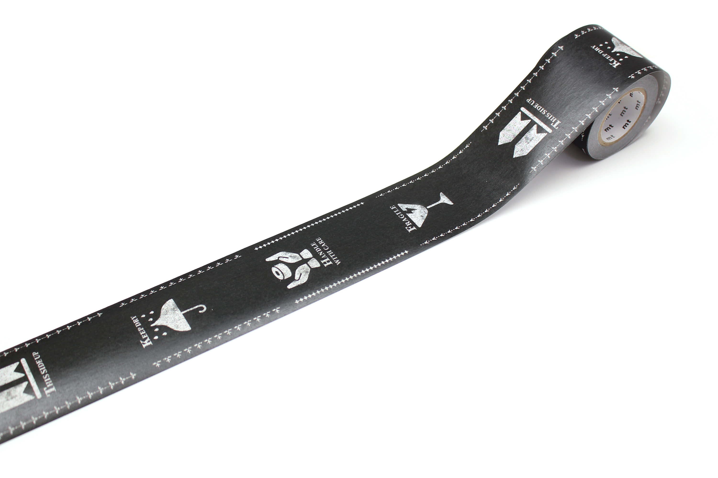 mt Water-Activated Adhesive Tape - Vintage Care Mark Black - 45mm Kraft Paper Tape