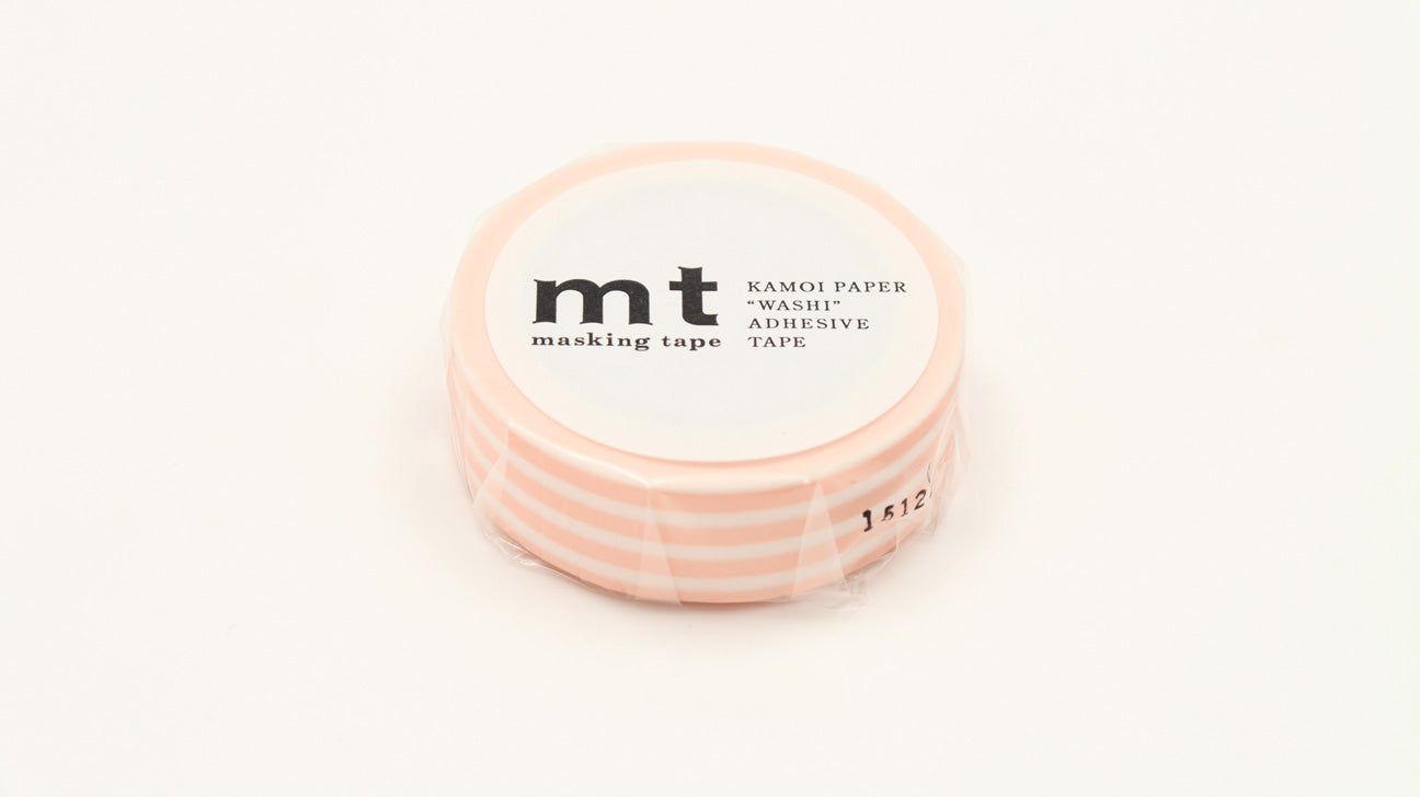 mt Basic - Border Peach and Cream - 15mm Washi Tape