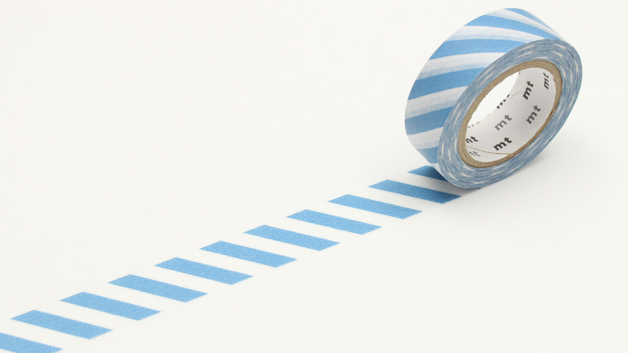 mt Basic - Stripe Grayish Sky - 15mm Washi Tape