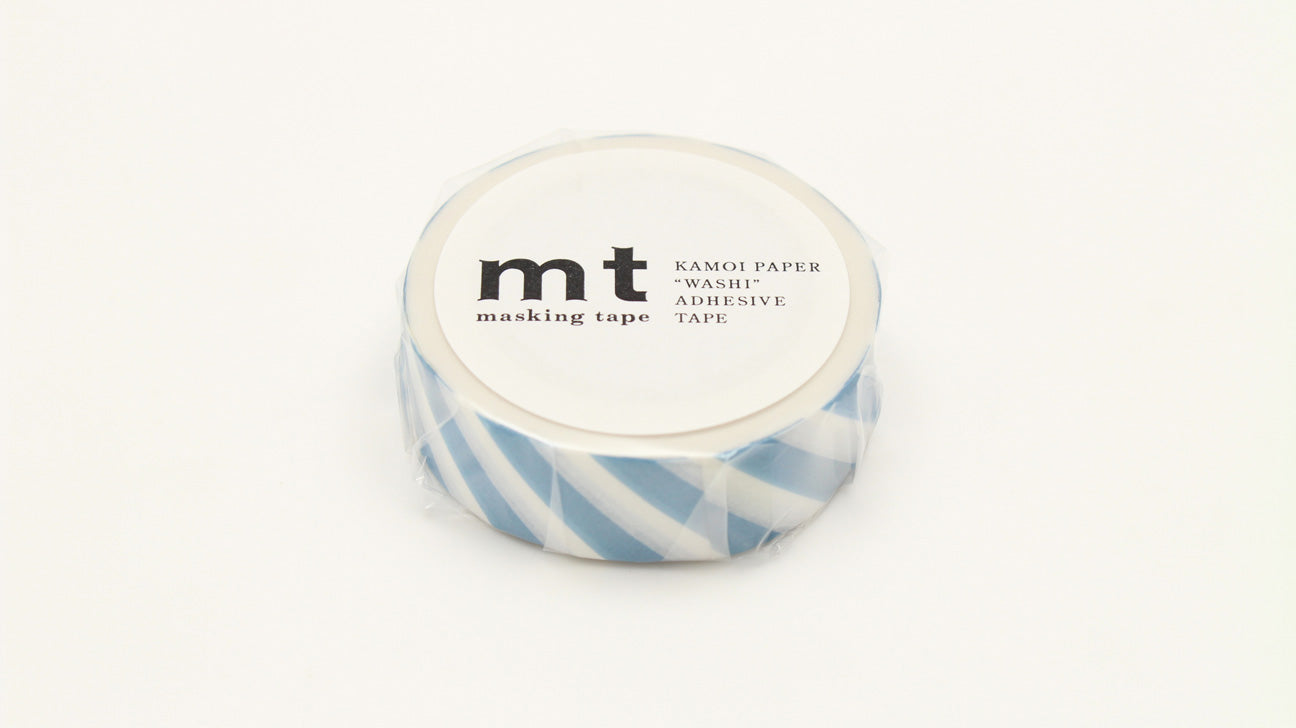 mt Basic - Stripe Grayish Sky - 15mm Washi Tape