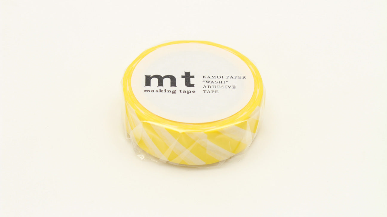 mt Basic - Stripe Lemon - 15mm Washi Tape