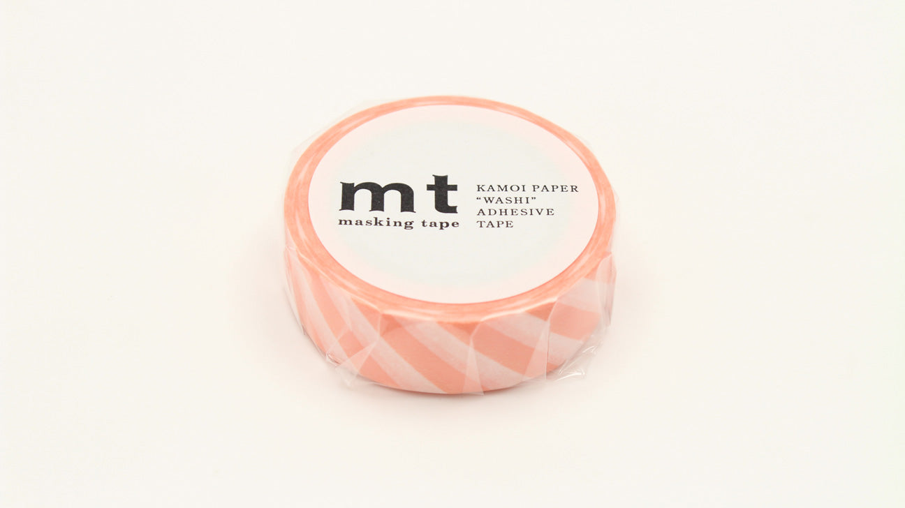 mt Basic - Stripe Salmon Pink - 15mm Washi Tape