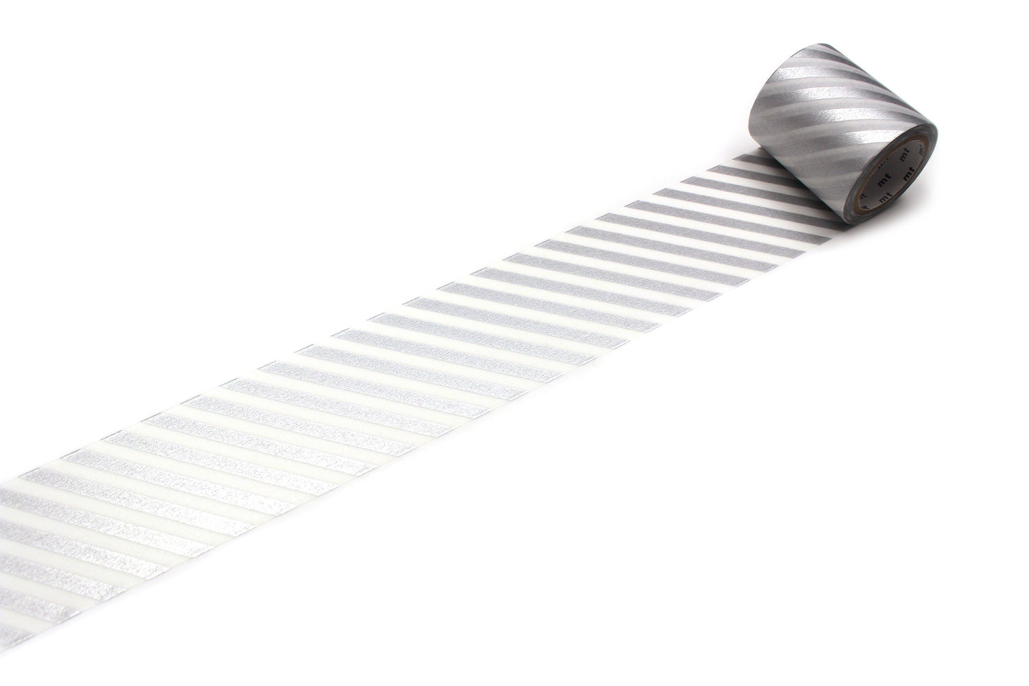 mt Basic - Stripe Silver - 50mm Washi Tape